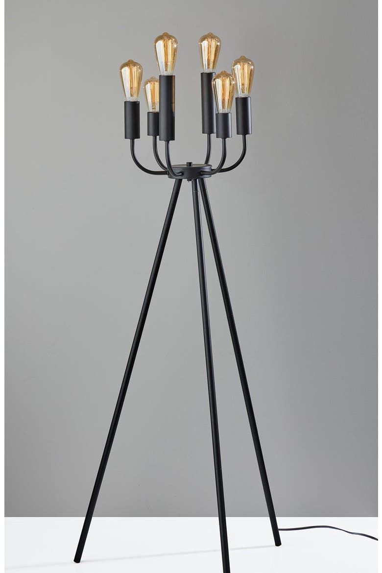 Rory Floor Lamp, Alternate, color, BLACK