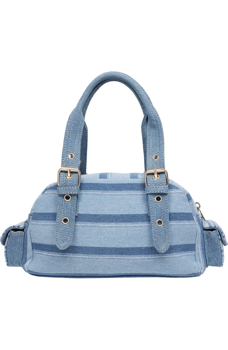 True Religion Multistripe Soft Satchel Bag, Alternate, color, Denim/ Blue