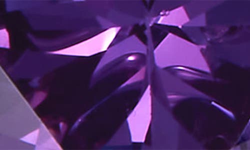 Savvy Cie Jewels Cubic Zirconia Heart Halo Stud Earrings In Purple