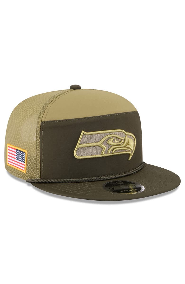 New Era Men's New Era  Dark Green Seattle Seahawks 2025 Salute to Service Split Panel 9FIFTY Snapback Hat, Main, color, 