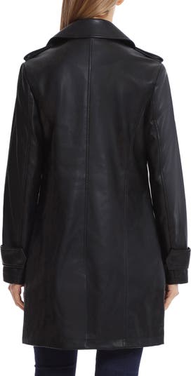 Bagatelle Open Front Faux Leather Trench Coat Nordstromrack