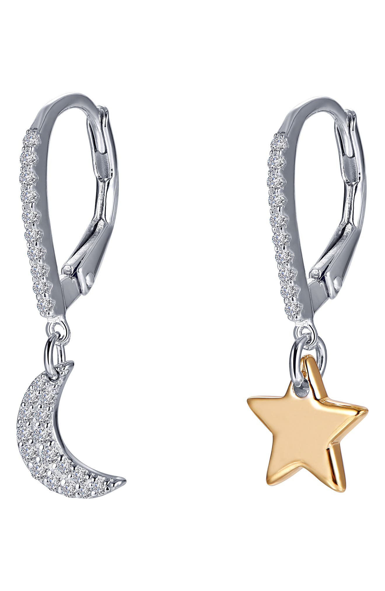 Lafonn Moon & Star Mismatched Drop Earrings