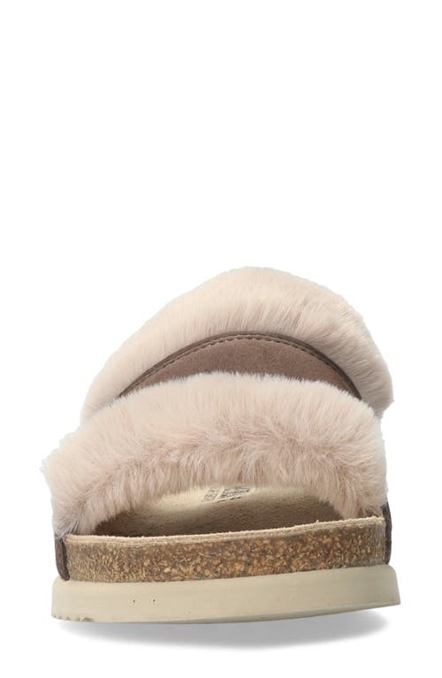 Mephisto Hemeline Faux Fur Slide Sandal In Brown