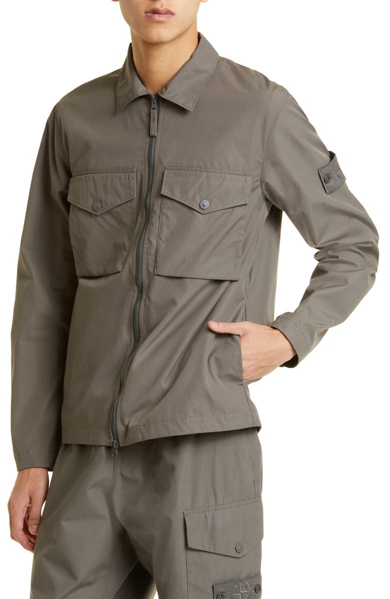 Stone Island Ghost Piece Organic Cotton Overshirt, Alternate, color,