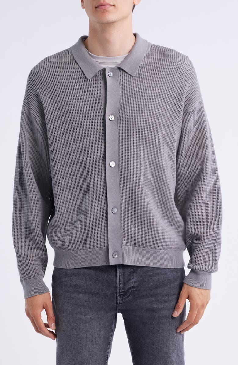 FRAME Open Stitch Cardigan, Alternate, color, Cloud Grey