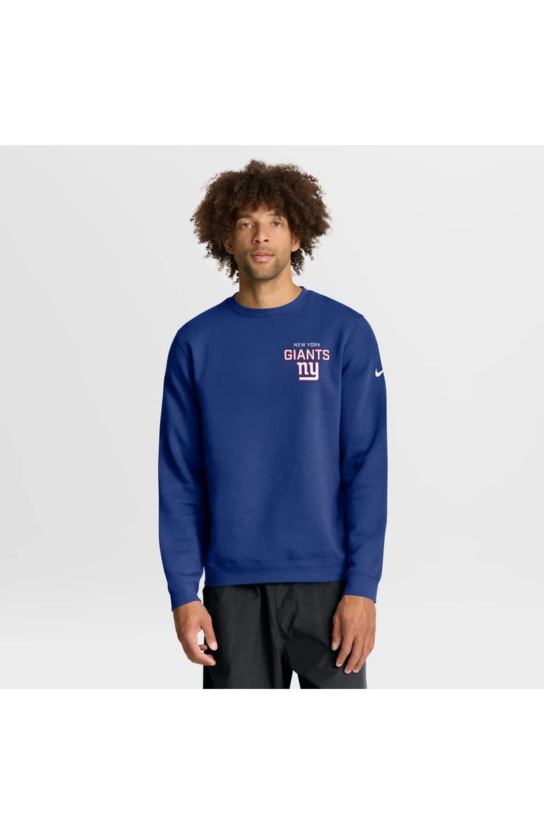 Nike Men's Nike Royal New York Giants Primetime Club Fleece Pullover Sweatshirt, Main, color, Royal