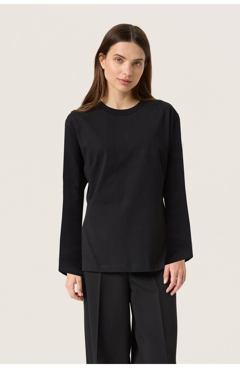 Soaked in Luxury Coreen Long Sleeve A-line Fit T-Shirt, Main, color, Black