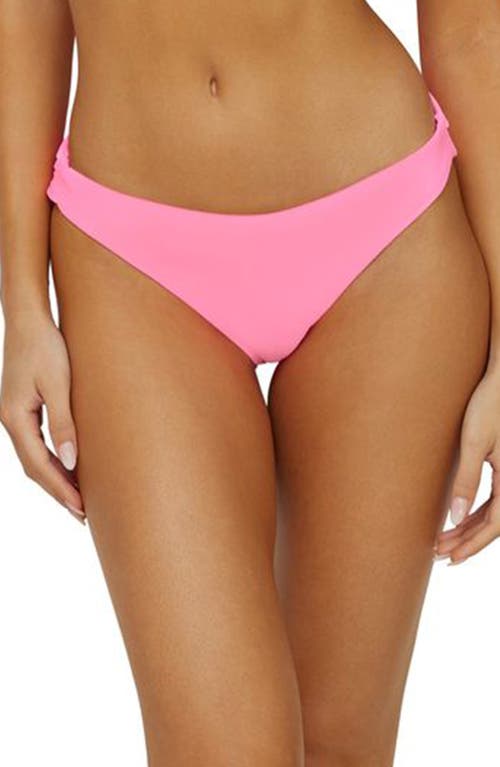 Pq Swim Basic Ruched Bikini Bottom In Vivid Pink