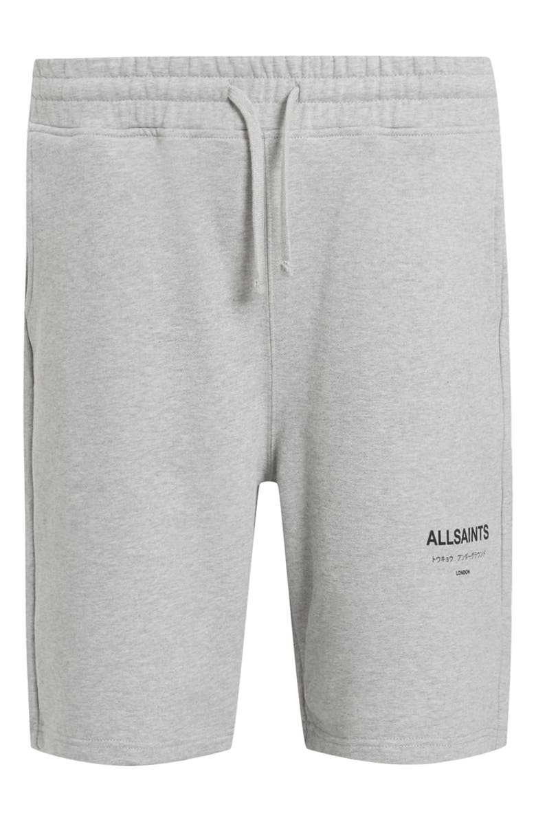 AllSaints Underground Relaxed Fit Organic Cotton Sweat Shorts, Alternate, color, Grey Marl