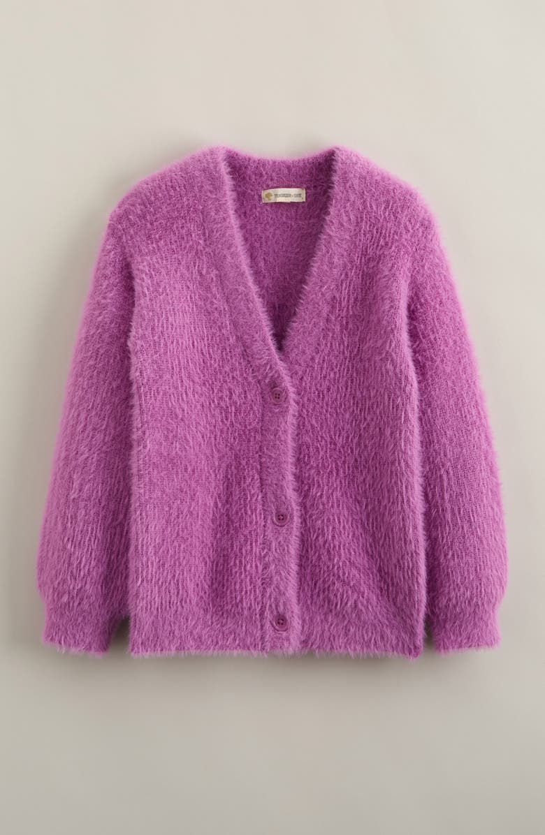 Tucker + Tate Kids' Eyelash Chenille Cardigan, Main, color, Purple Iris