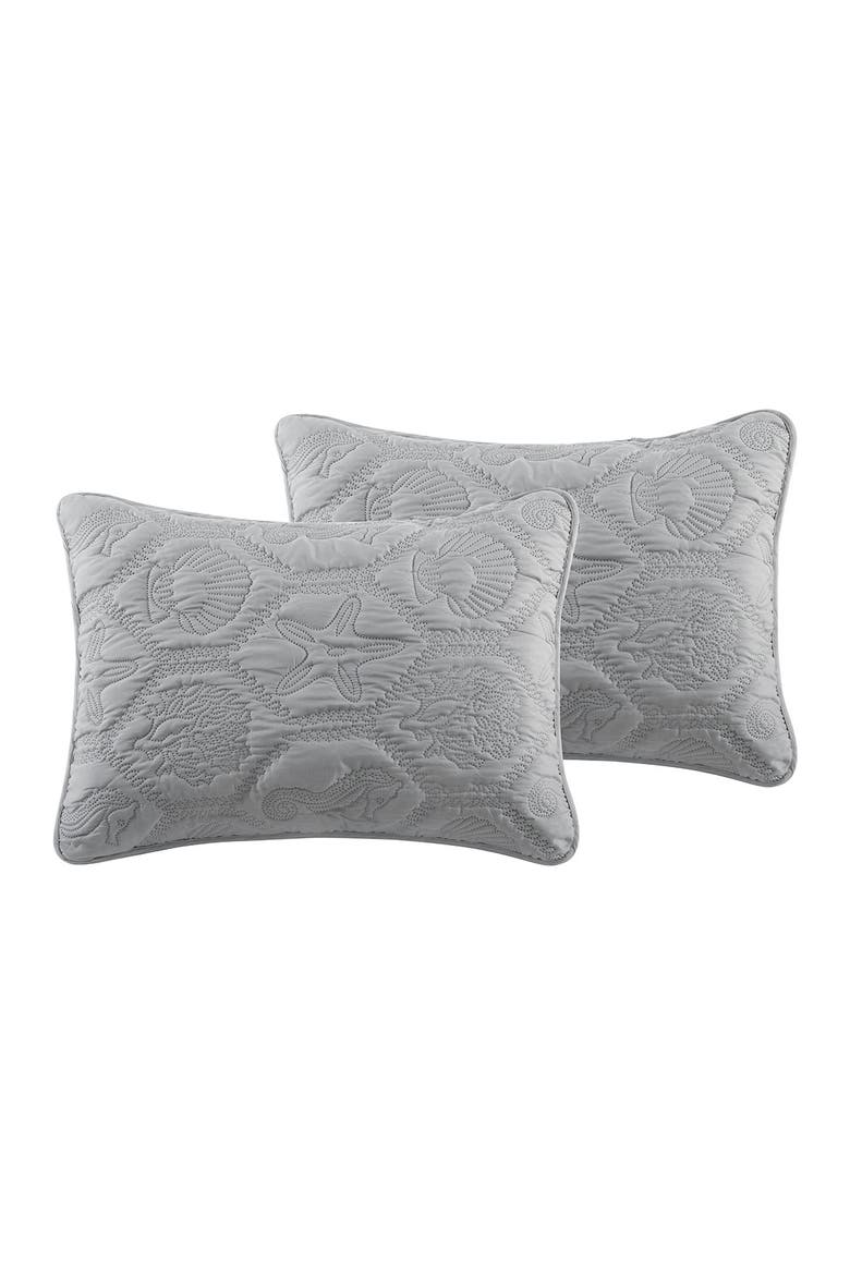 Shore Embossed Quilt Set - Queen, Alternate, color, GREY