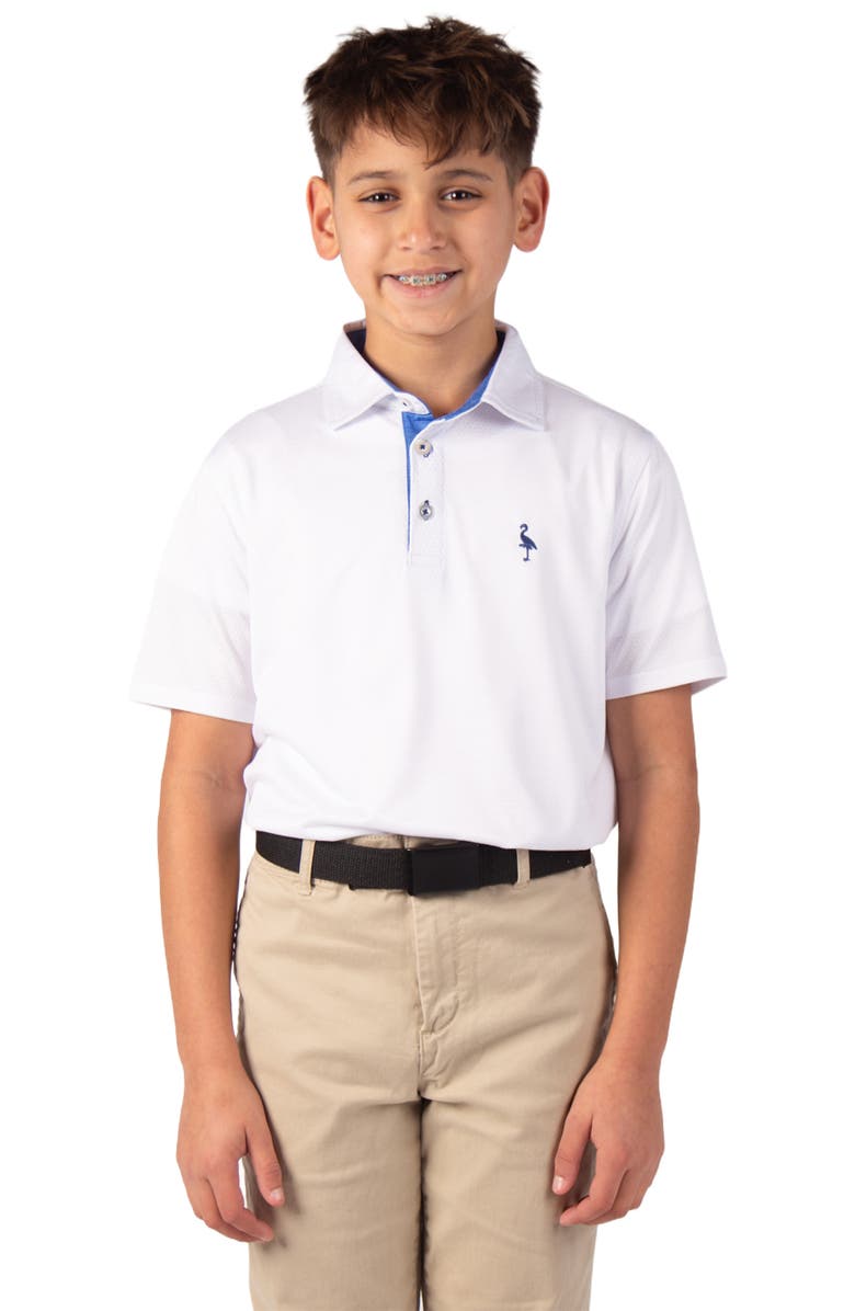 TailorByrd Kids' Mélange Mesh Performance Polo, Alternate, color, White