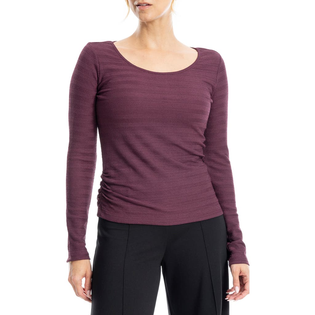 Max Studio Long Sleeve Knit Top In Wine
