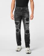PHILIPP PLEIN Denim Rock Star Fit Trousers Studs Men