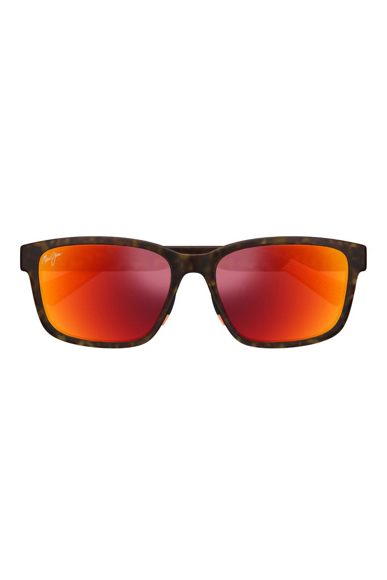56mm Hawaii Lava Uila AF 58mm Polarized Square Sunglasses, Main, color, TORTOISE