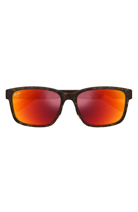 56mm Hawaii Lava Uila AF 58mm Polarized Square Sunglasses