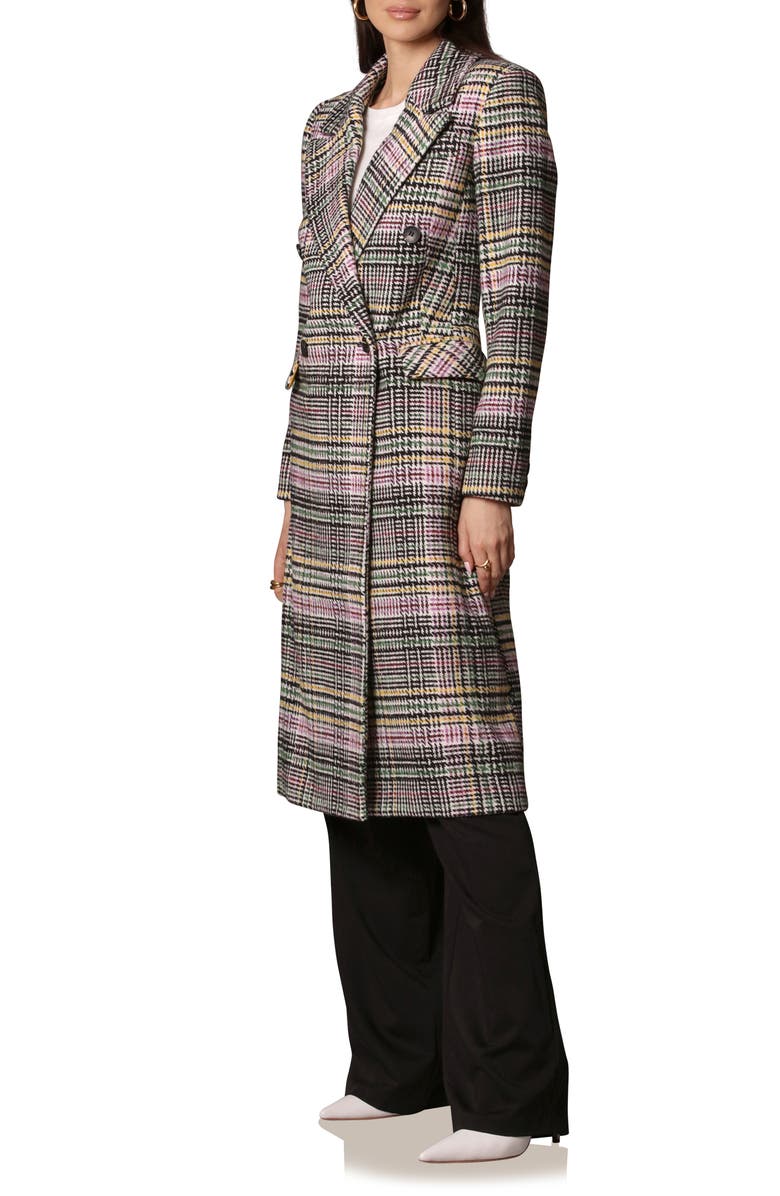 Avec Les Filles Plaid Double Breasted Coat, Alternate, color, 
