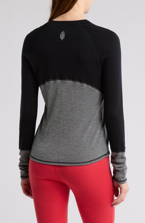 Free People Moonlight Wool Blend Base Layer T-shirt In Black