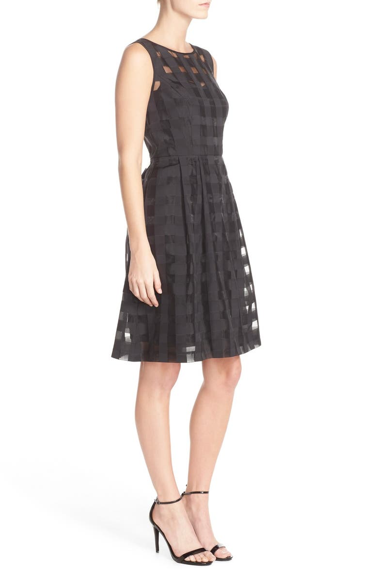 Ellen Tracy Windowpane Check Fit 
Flare Dress, Alternate, color, 