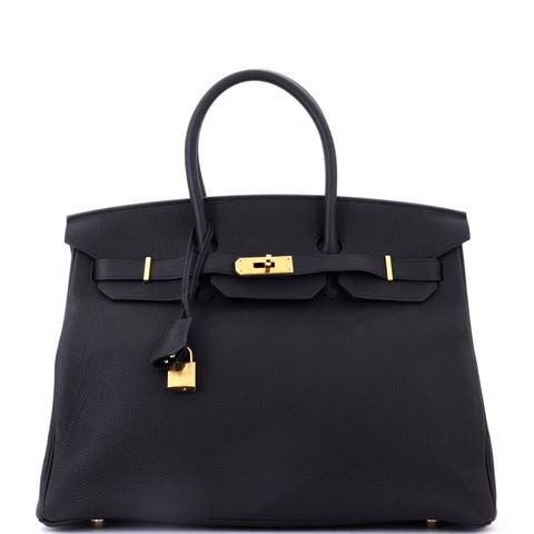 Birkin Handbag Black Togo with Gold Hardware 35