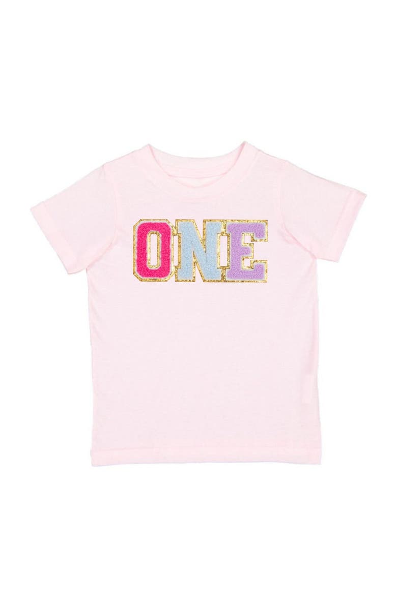Sweet Wink First Birthday Patch Short Sleeve T-Shirt, Main, color,