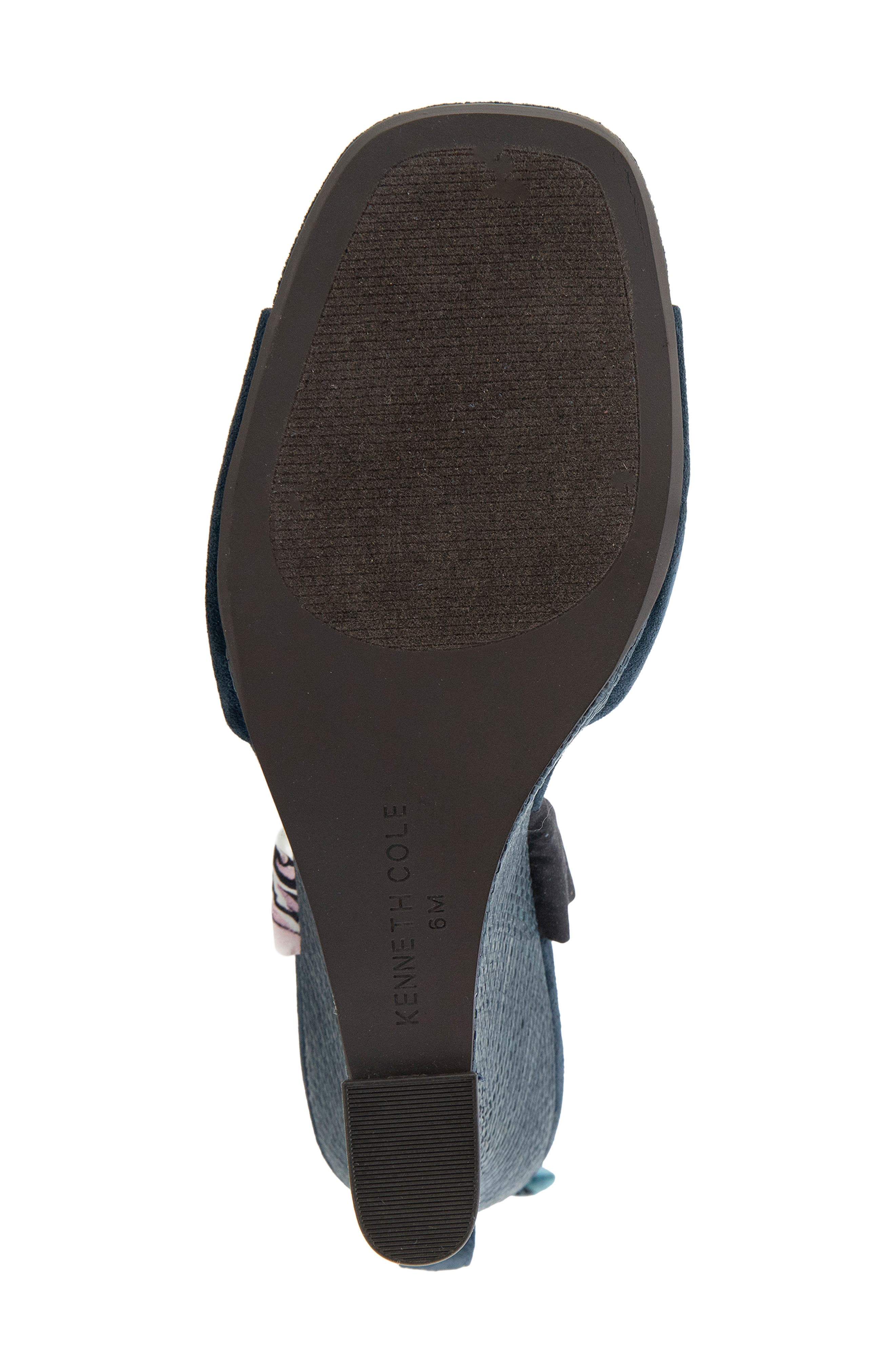 Kenneth Cole Fabia Ankle Wrap Wedge Sandal, Alternate, color, Navy Suede