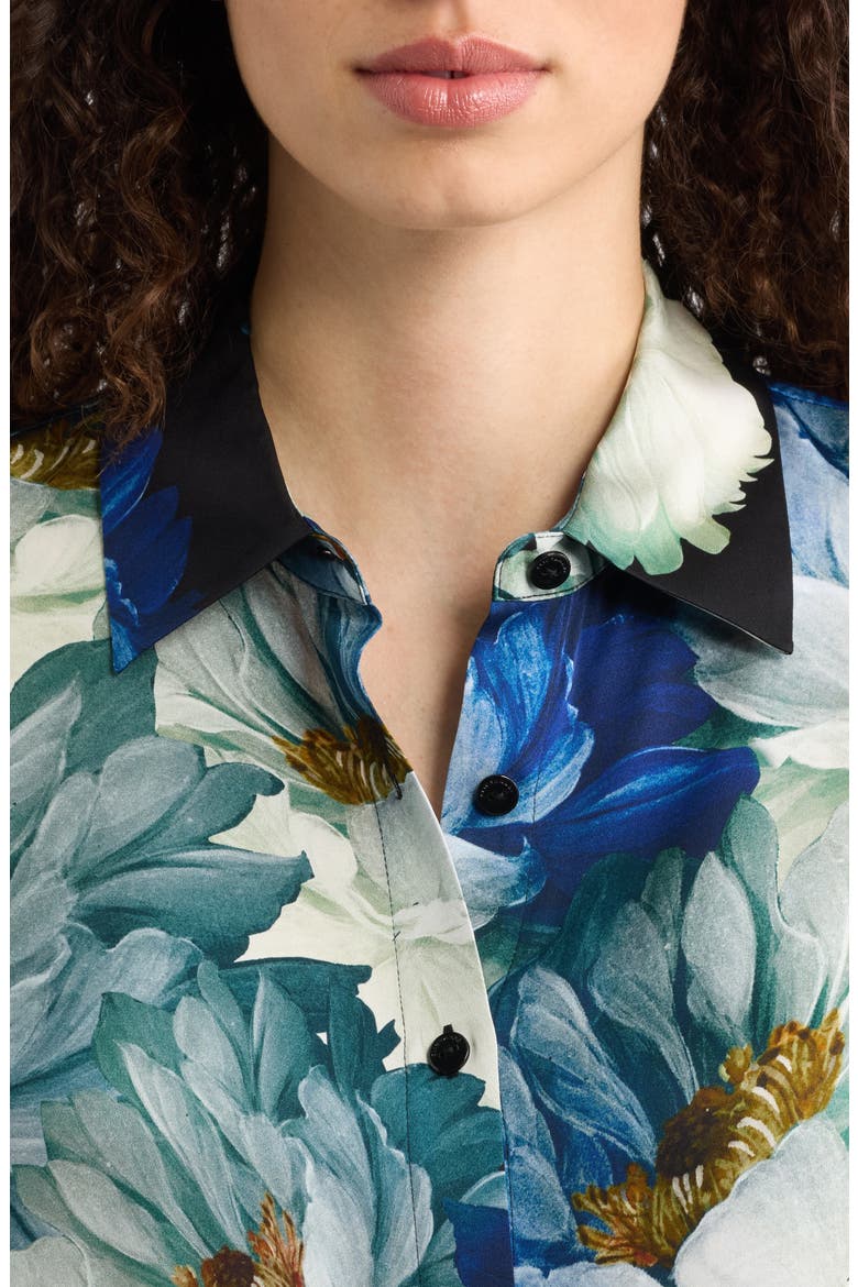 The Madeline Print Silk Blend Shirt, Alternate, color, TWILIGHT FLORAL