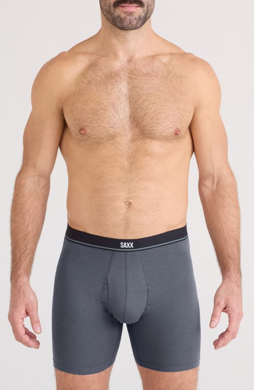 Saxx Essential Assorted 3-pack Cotton Blend Boxer Briefs In Gray
