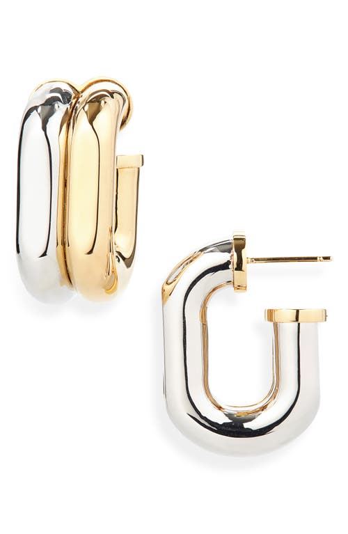 Rabanne Xl Link Two-tone Hoop Earrings In Multi