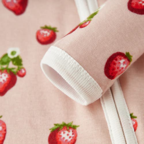 Milkbarn Organic Cotton Zipper Footed Romper In Red