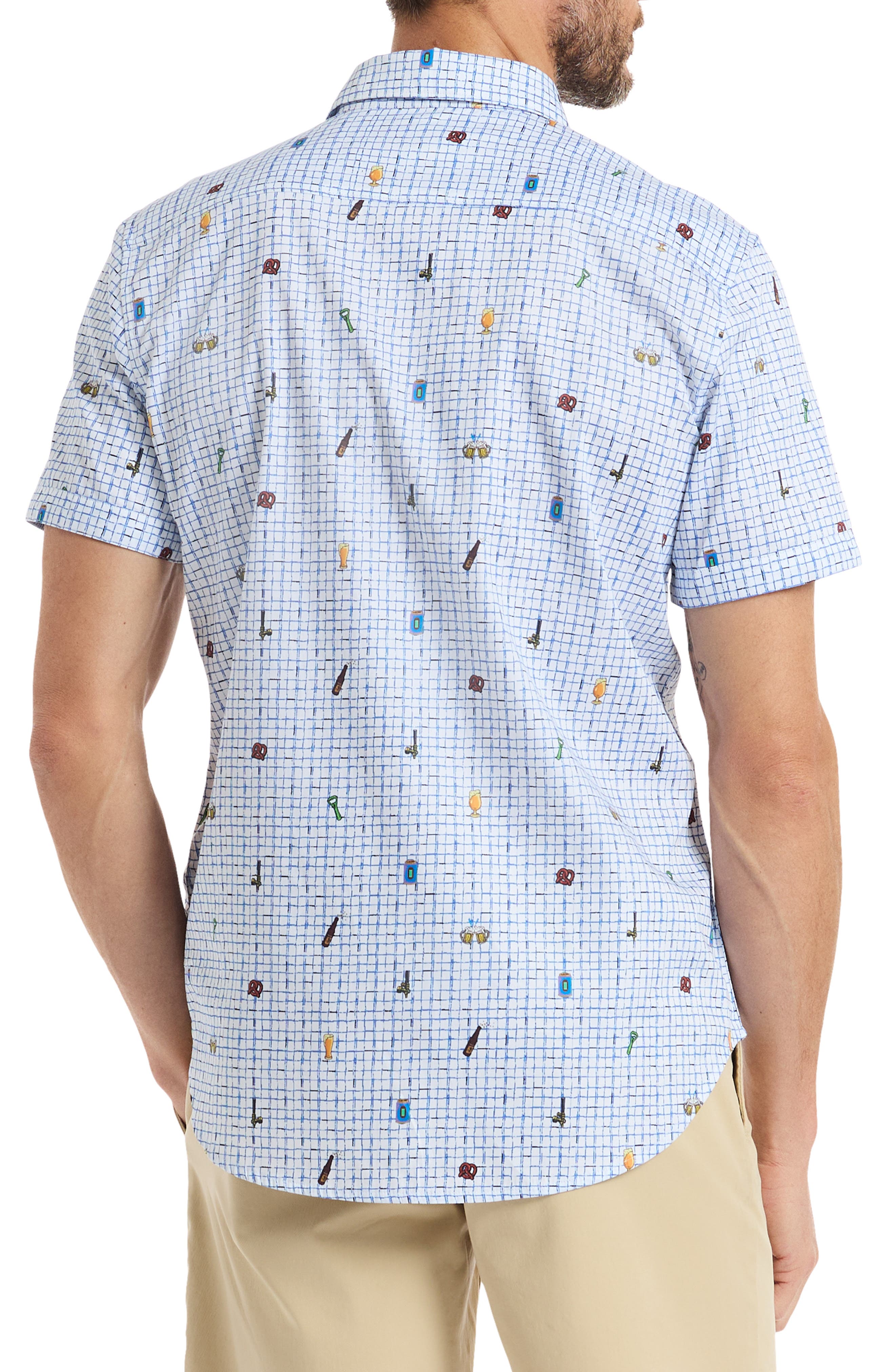 Brew & Chew Short Sleeve Button-Up Shirt - image 2