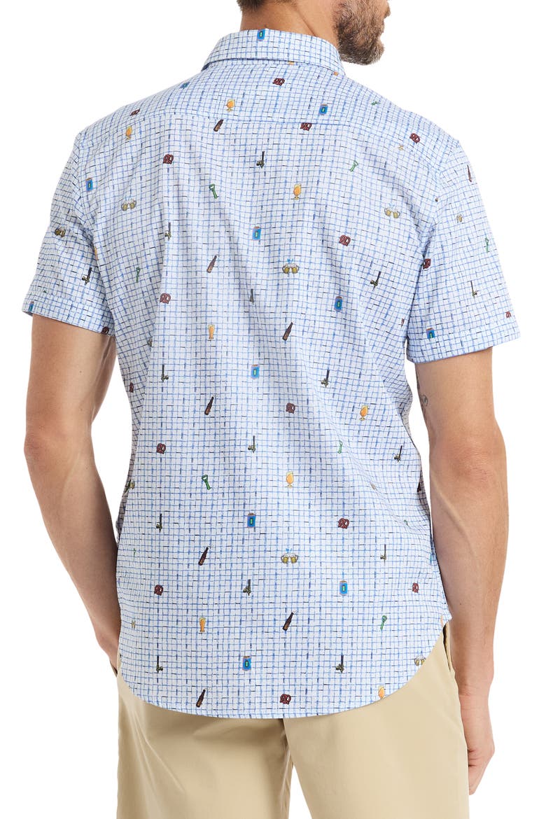Brew & Chew Short Sleeve Button-Up Shirt, Alternate, color, WHITE