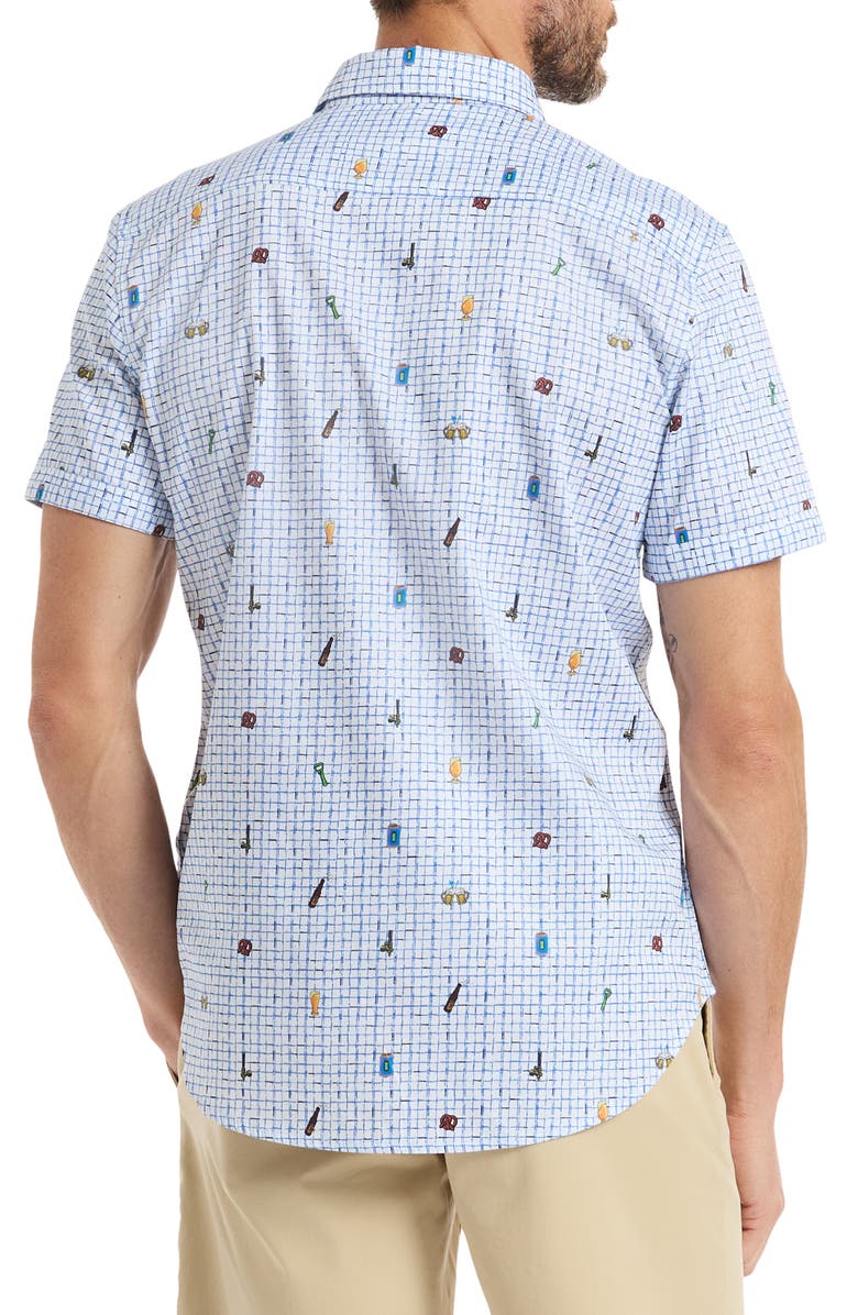 Robert Graham Brew & Chew Short Sleeve Button-Up Shirt, Alternate, color, White