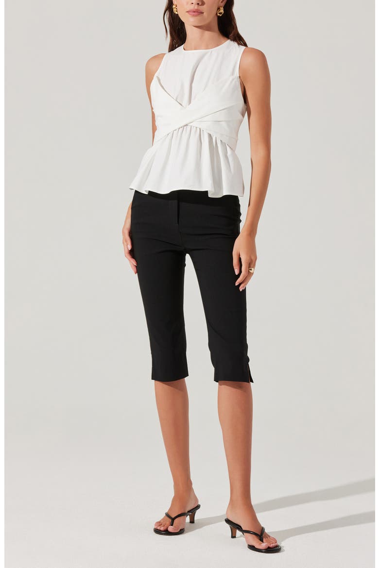 Isela Twist Overlay Cotton Top, Alternate, color, WHITE