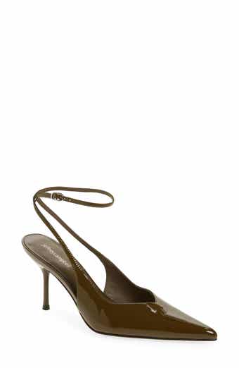 Jeffrey Campbell Executive Ankle Strap Pointed Toe Slingback Pump