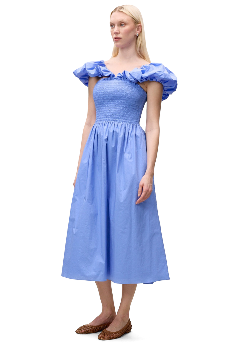 Yara Poplin Midi Dress, Alternate, color, BLUEBELL