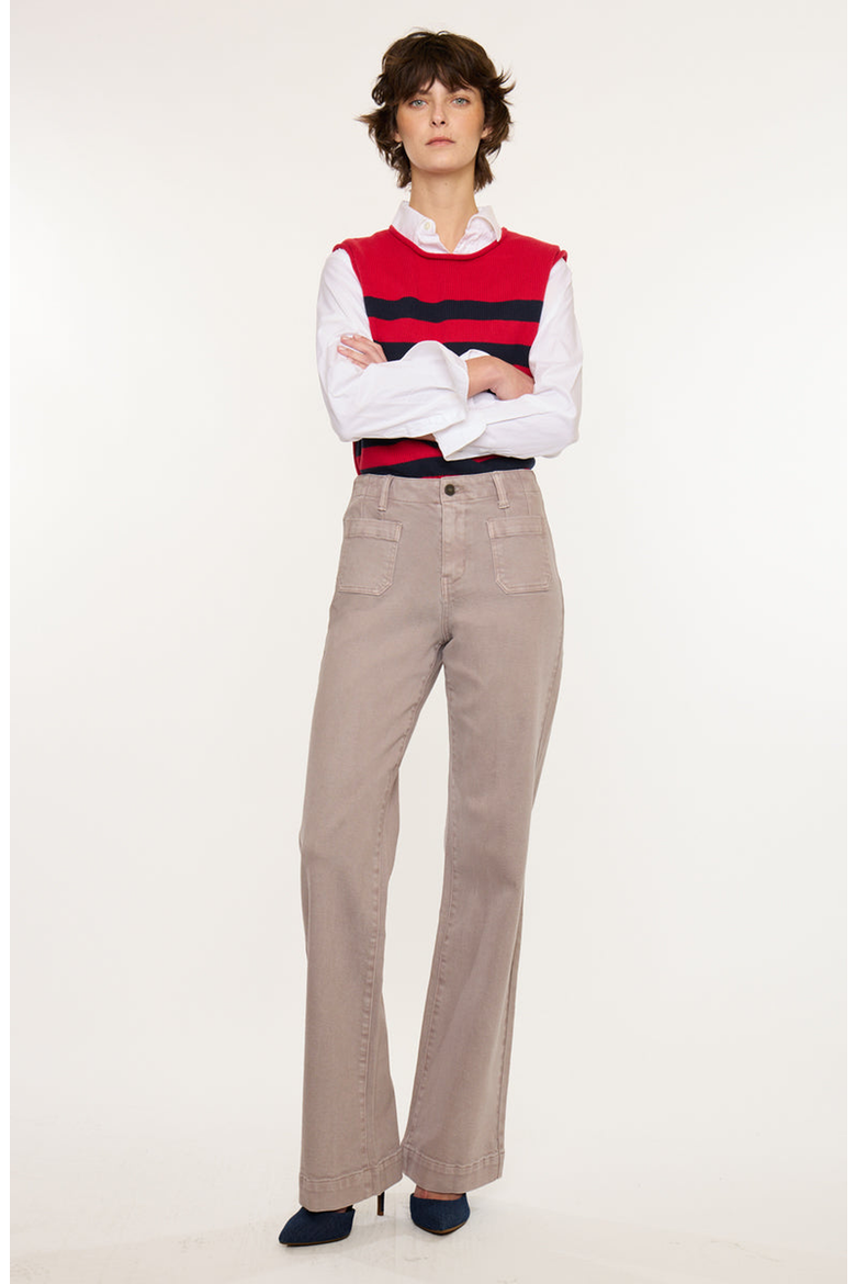 Tracy High Rise Loose Flare Jeans, Alternate, color, Taupe