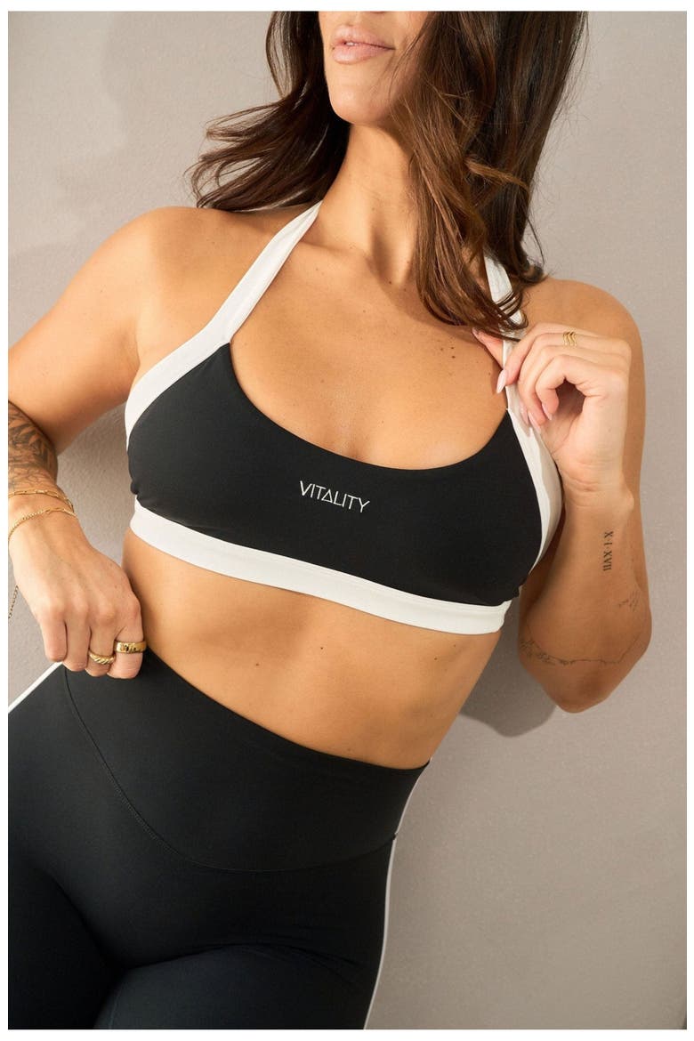 Cloud II Mini Halter Bra, Main, color, Midnight Contrast