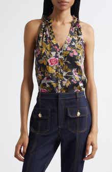 Cinq à Sept Hannah Jessie Floral Sleeveless Silk Top