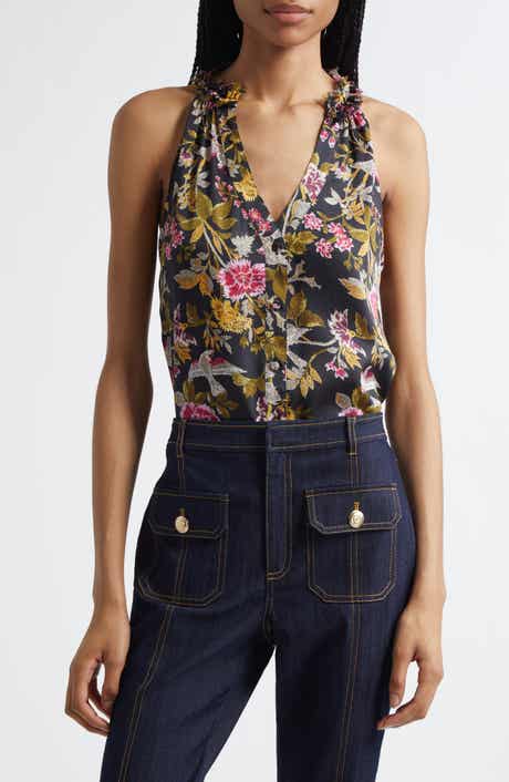 Hannah Jessie Floral Sleeveless Silk Top
