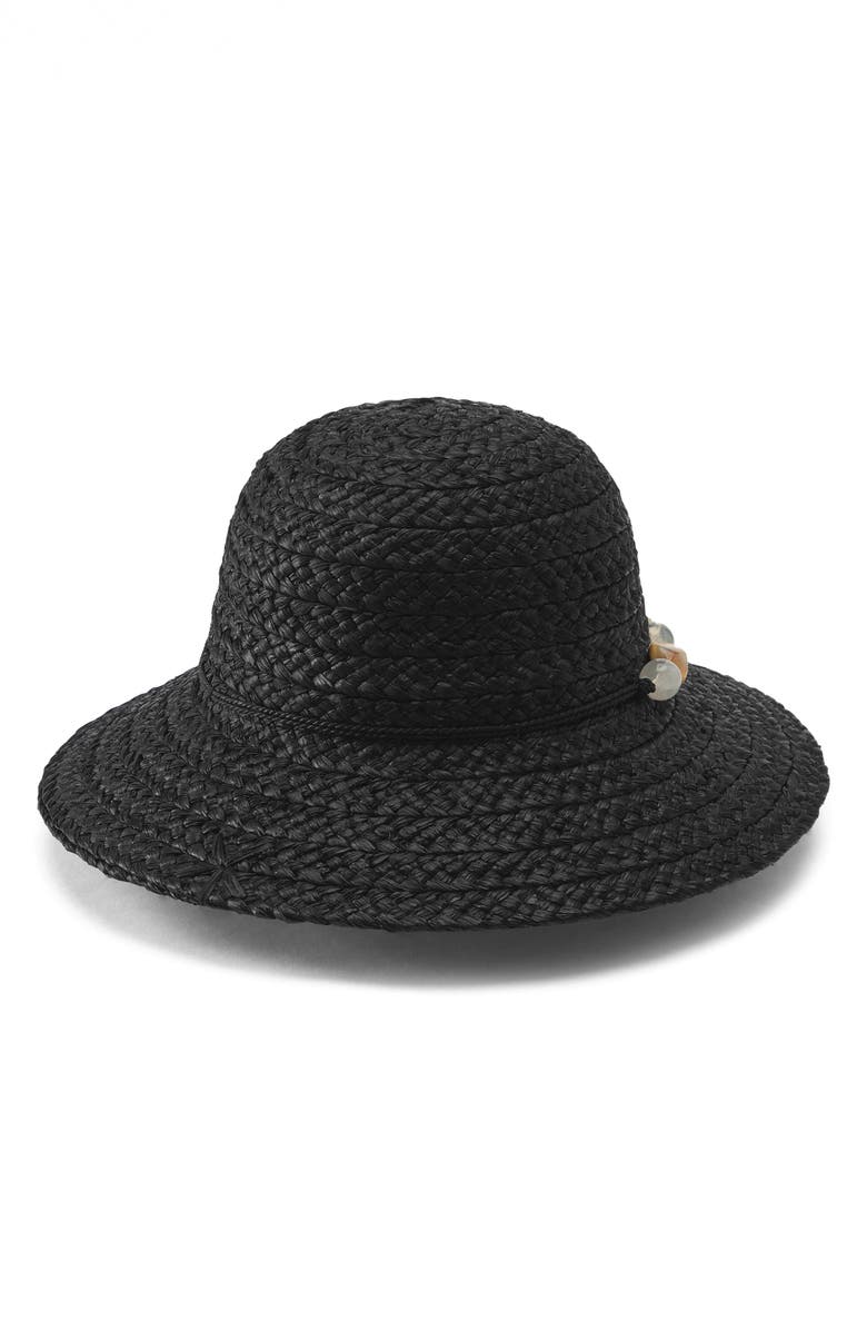 Helen Kaminski Darya Straw Sun Hat, Alternate, color, Charcoal/ Natural