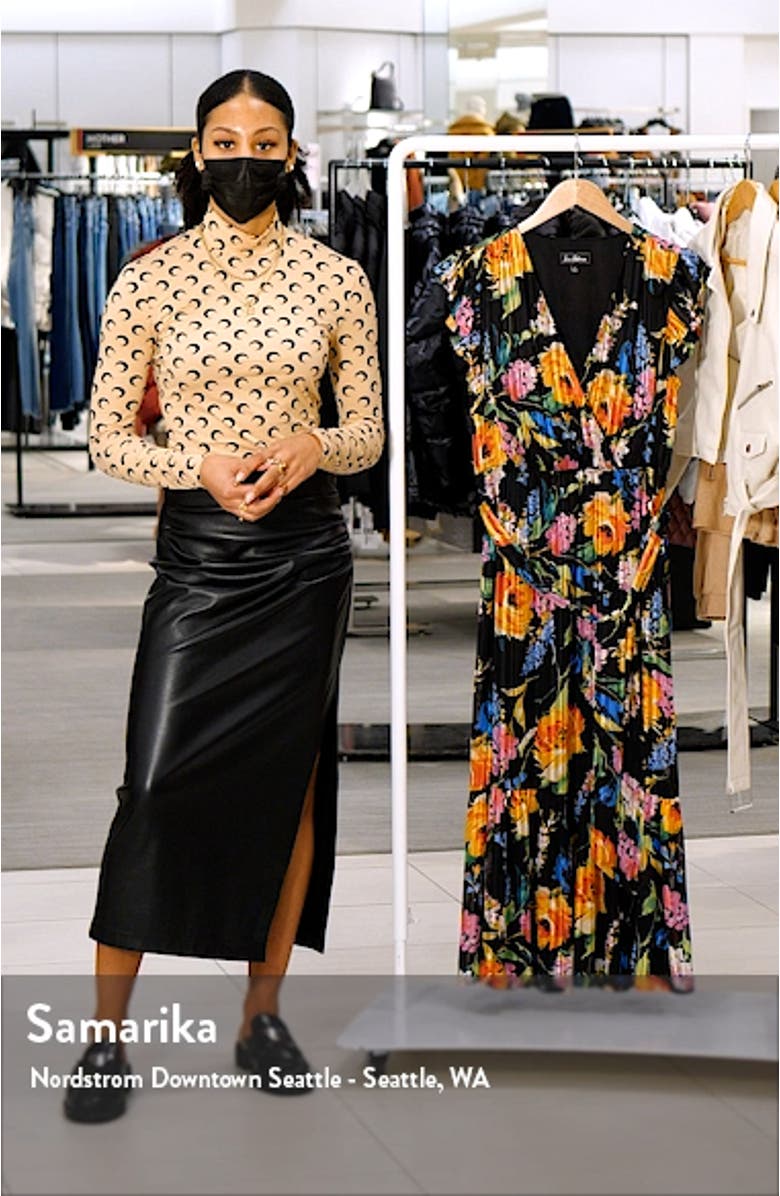 Sam Edlelman Floral Faux Wrap Midi Dress, sales video thumbnail