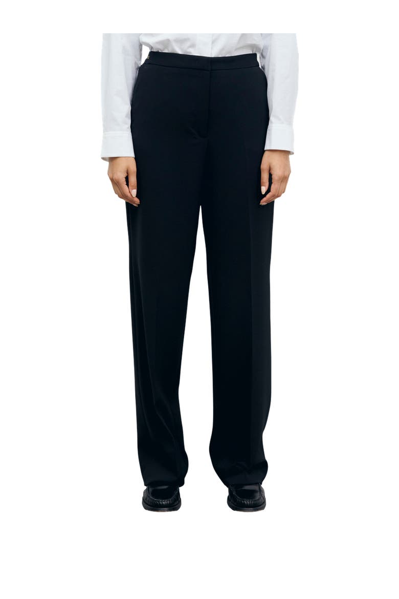 Mili Wide Leg Tailored Trousers, Main, color, Black