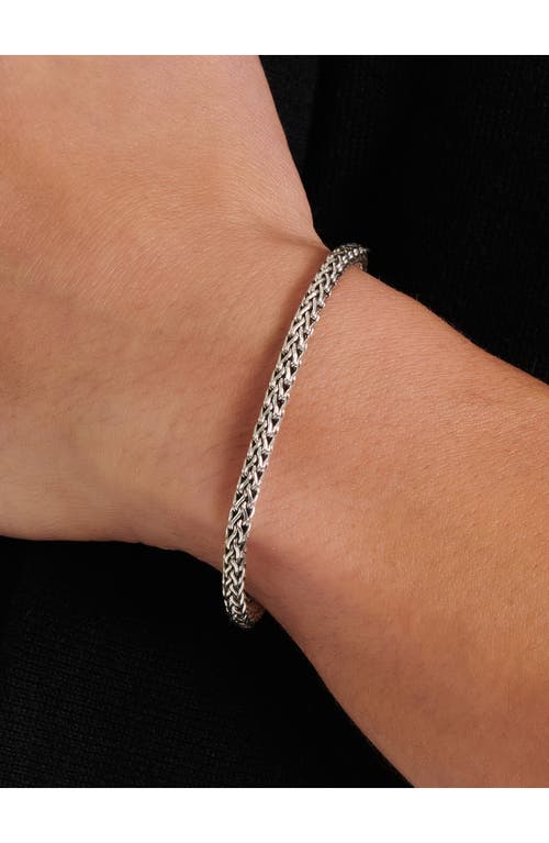 Devata Sterling Silver 4mm Dragon Bone Chain Bracelet In Silver
