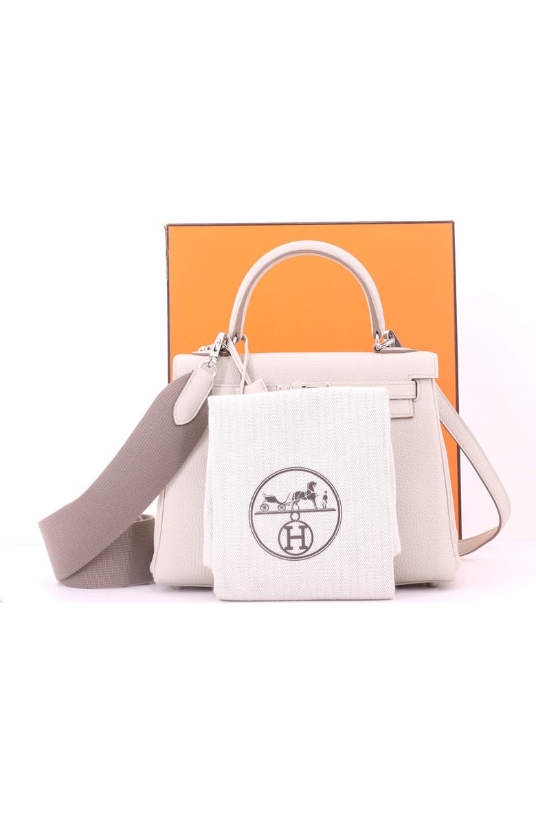 Pre-Owned Hermes Kelly Handbag Light Togo with Palladium Hardware 25, Alternate, color, Beton