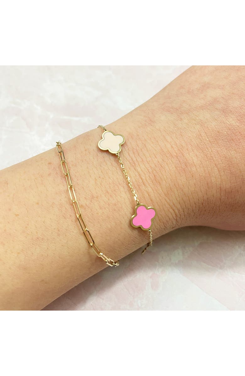The Lovery Fine Jewelry Small Pastel Mixed Clover Bracelet, Alternate, color, Pastel Mixed