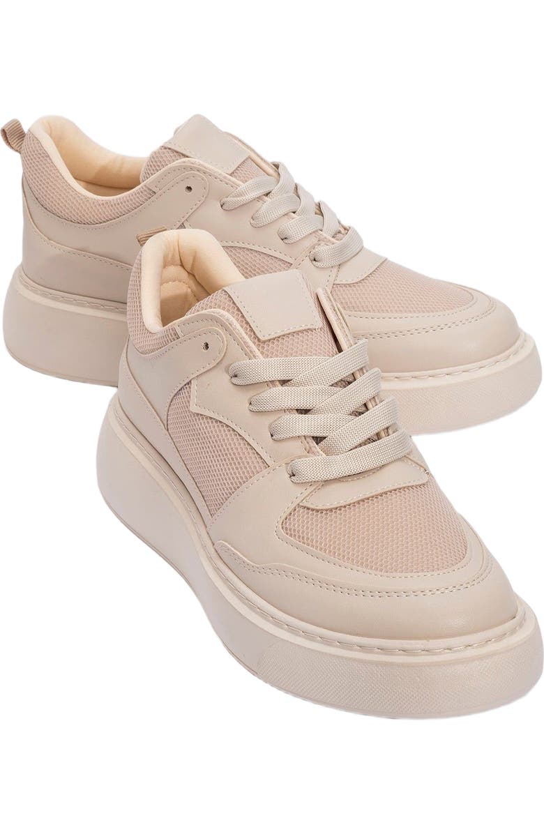 Forever & Always Shoes Ingrid Platform Sneakers, Alternate, color, Beige