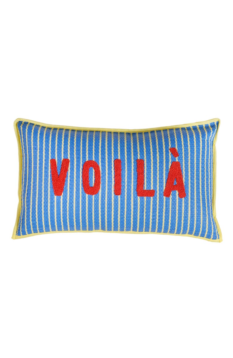 Zsa Zsa Zsu Rajpath Embroidery Polypropylene Cushion 12X20 In, Main, color, Blue