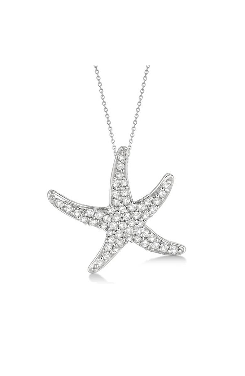 ALLUREZ Diamond Starfish Pendant Necklace 14k, Alternate, color, White