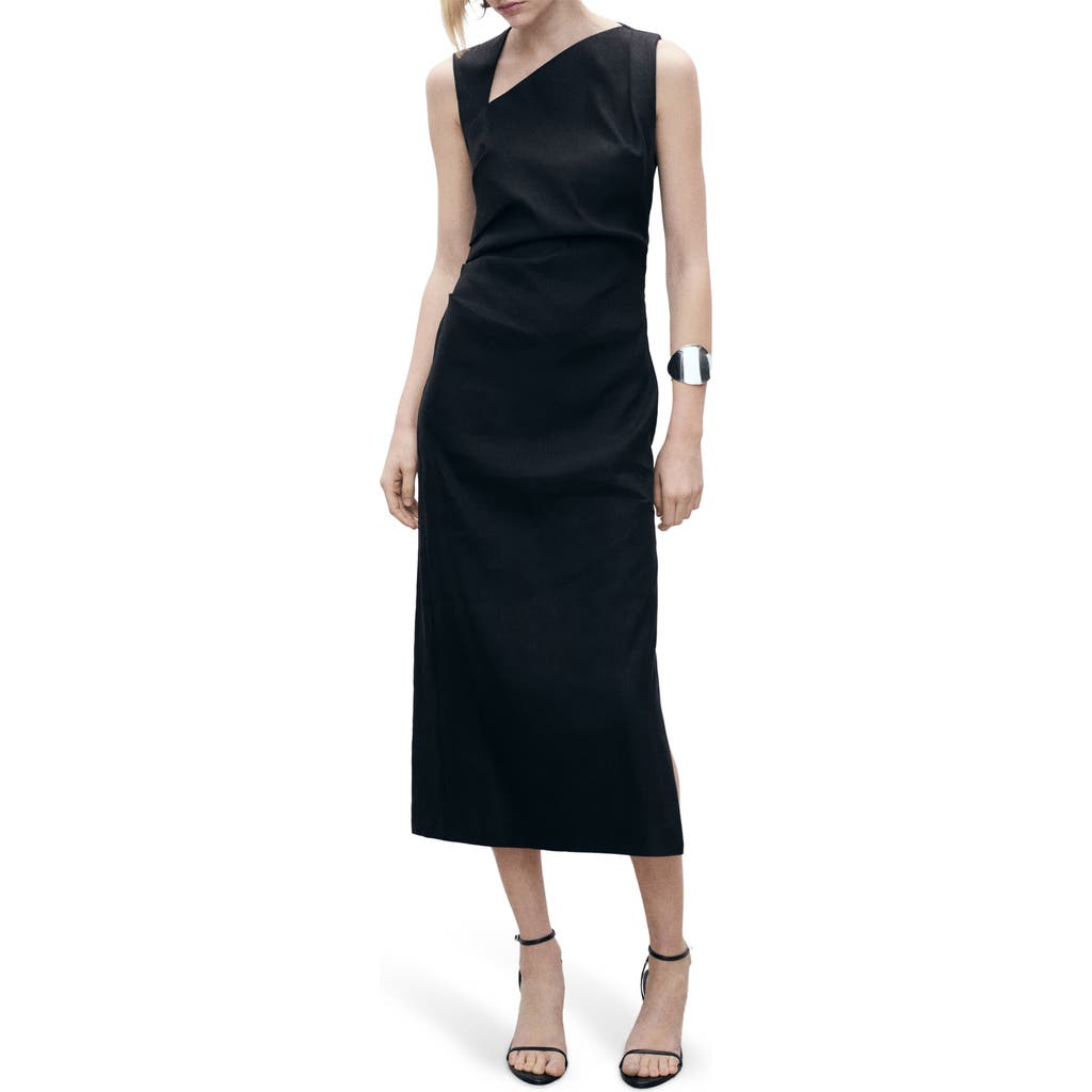 Mango Sleeveless Asymmetric Linen Dress